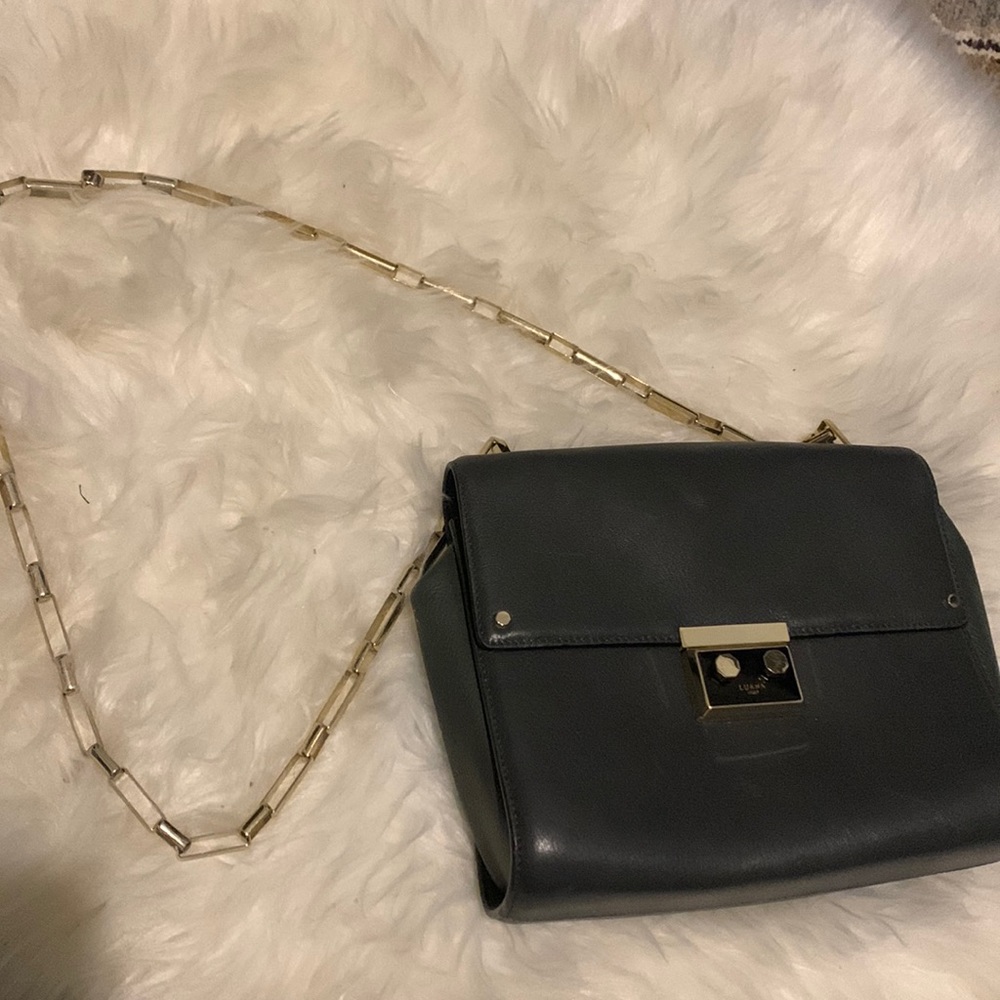 Luana grey crossbody with gold hardware